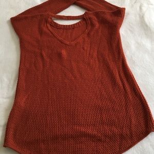 Cut out back rust sweater, OS
